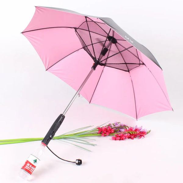 Umbrella with Water Spray and Fan